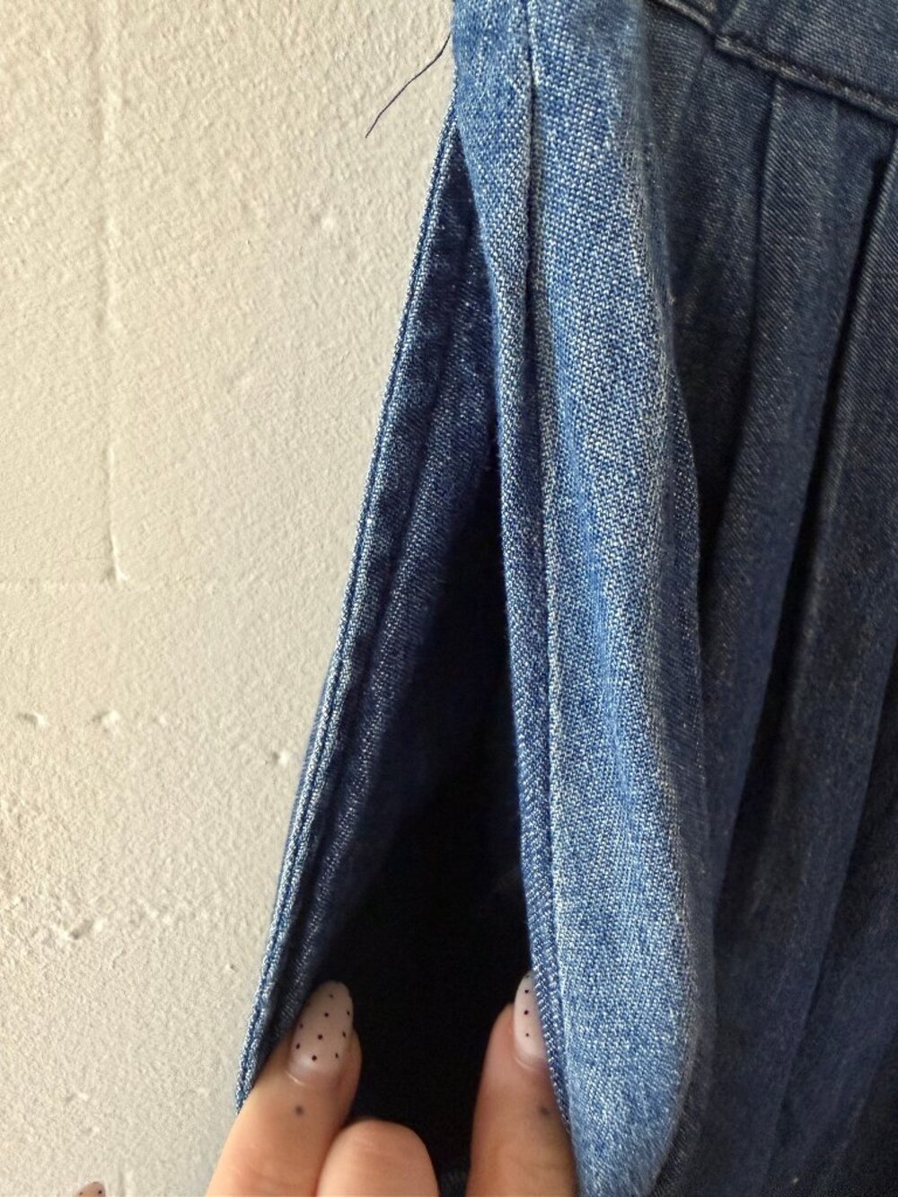 Polo Ralph Lauren | Vintage 90s Pleated Denim Maxi Skirt | Size 12 - Picture 9 of 9